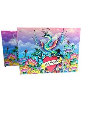 Ed Hardy x Lisa Frank Peacock Hanging File Box Set of 2 Office Storage Rare